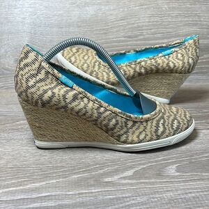 Keds Damsel Cheetah Print Women’s Size 8M Skimmer Jute Wrapped Wedge
